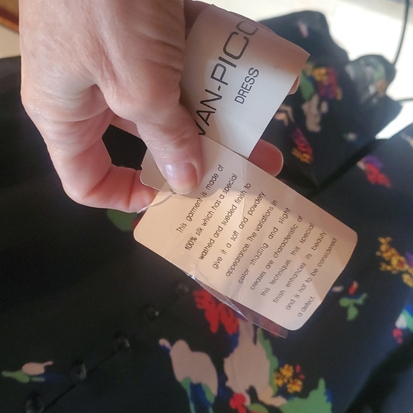 Evan Picone 100%‎ Silk long sleeve Lined Smocked SZ. 8 Midi Dress NWT - Picture 6 of 12